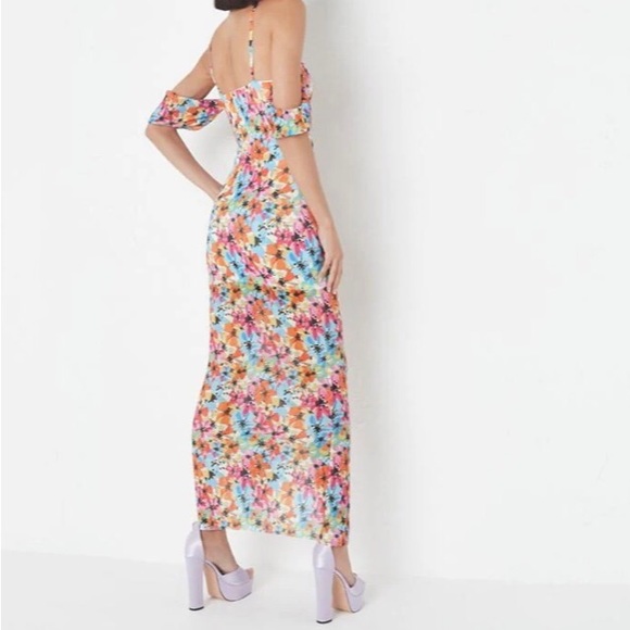 Floral Print Bardot Midaxi Dress - Picture 3 of 11